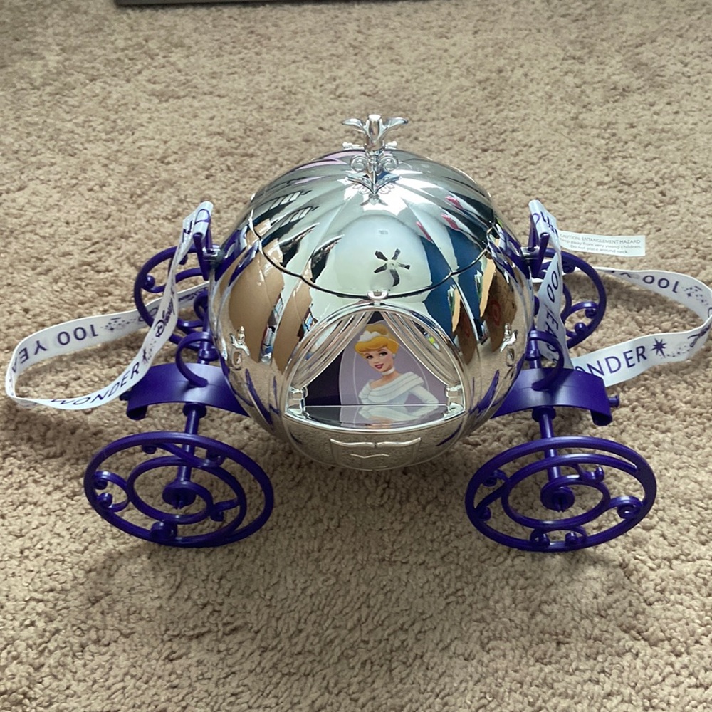 Disney 100 Anniversary Cinderella Silver Purple Parks Popcorn Bucket